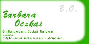 barbara ocskai business card